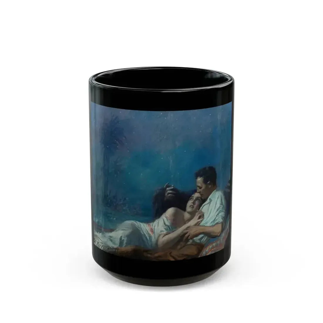 Couple Under the Stars - Black Coffee Mug 15oz - Go Mug Yourself