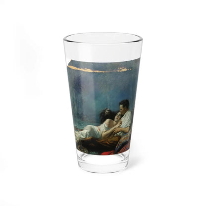 Couple Under the Stars, illustration - Pint Glass 16oz-16oz-Go Mug Yourself