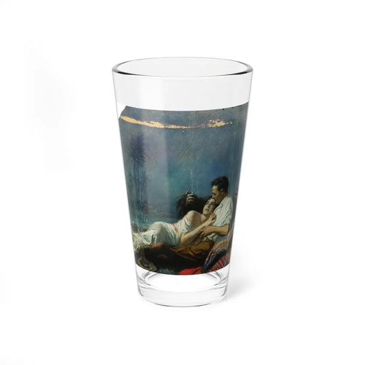 Couple Under the Stars, illustration - Pint Glass 16oz-16oz-Go Mug Yourself