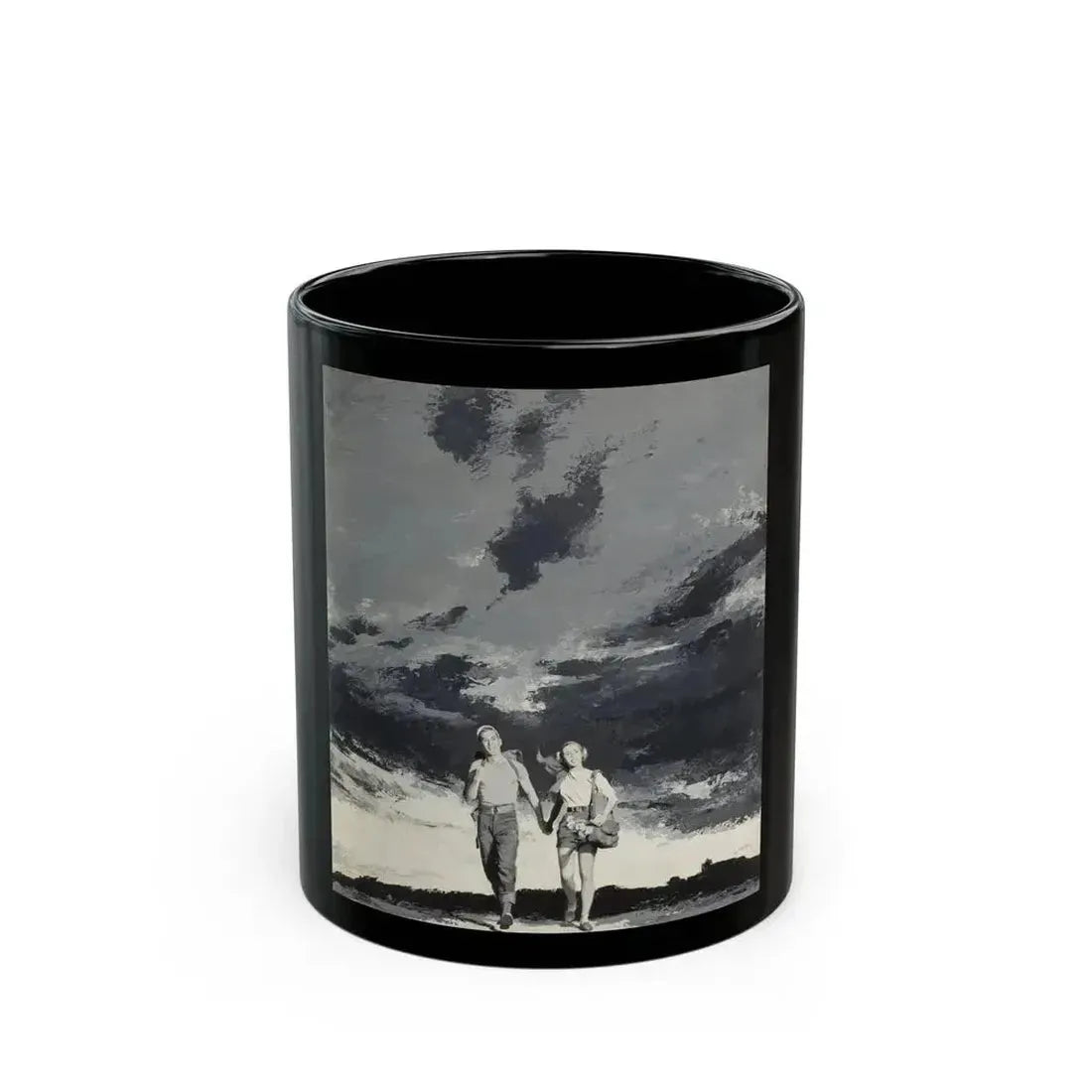 Couple Walking, American Weekly magazine, March 9, 1952 - Black Coffee Mug 11oz - Go Mug Yourself