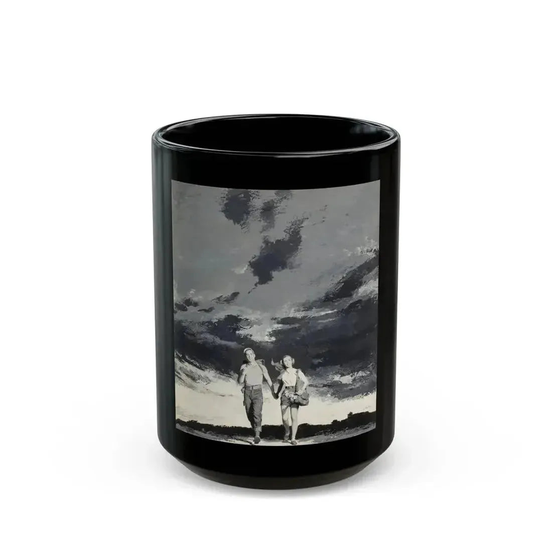 Couple Walking, American Weekly magazine, March 9, 1952 - Black Coffee Mug 15oz - Go Mug Yourself