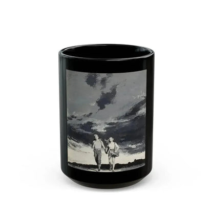 Couple Walking, American Weekly magazine, March 9, 1952 - Black Coffee Mug 15oz - Go Mug Yourself