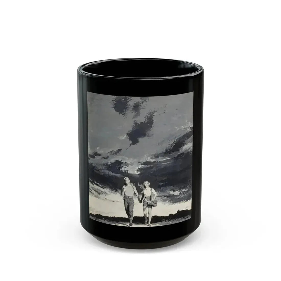 Couple Walking, American Weekly magazine, March 9, 1952 - Black Coffee Mug 15oz - Go Mug Yourself