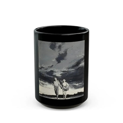 Couple Walking, American Weekly magazine, March 9, 1952 - Black Coffee Mug 15oz - Go Mug Yourself