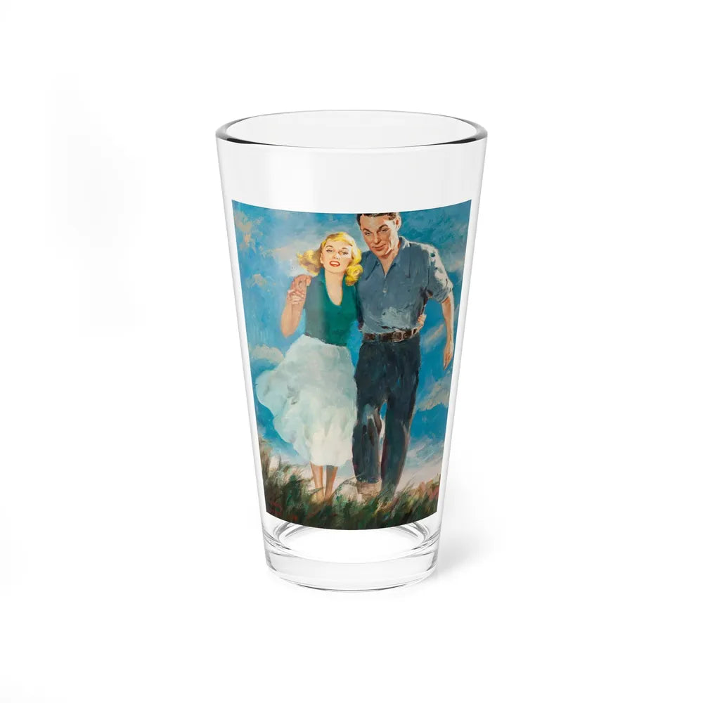 Couple Walking in a Field, 1950 - Pint Glass 16oz-16oz-Go Mug Yourself