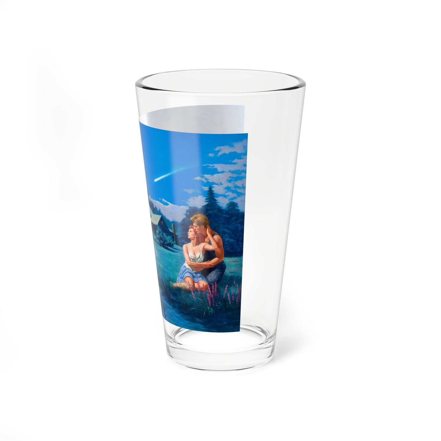 Couple Watching the Sky, story illustration, 1994 - Pint Glass 16oz-Go Mug Yourself