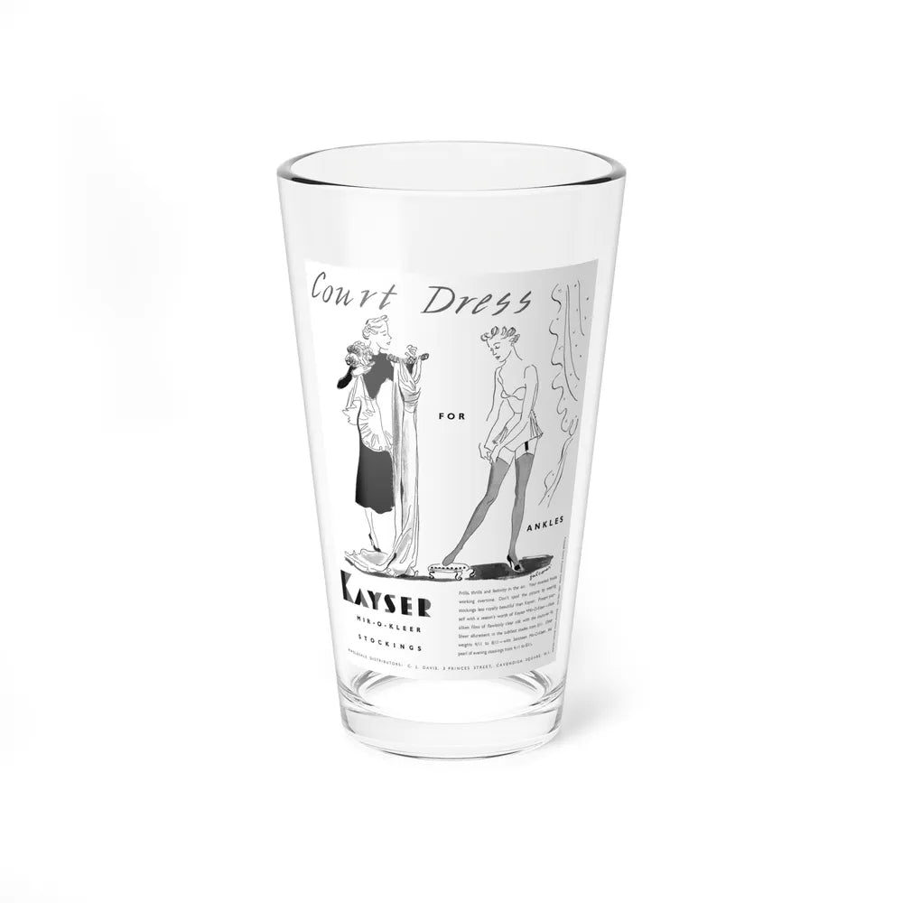 Court Dress for Ankles, Kayser Stockings ad, 1937 - Pint Glass 16oz-16oz-Go Mug Yourself