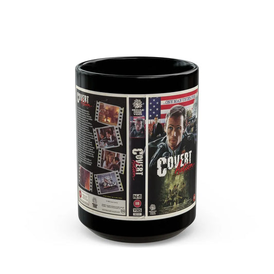 COVERT ACTION (VHS COVER) - Black Coffee Mug-15oz-Go Mug Yourself