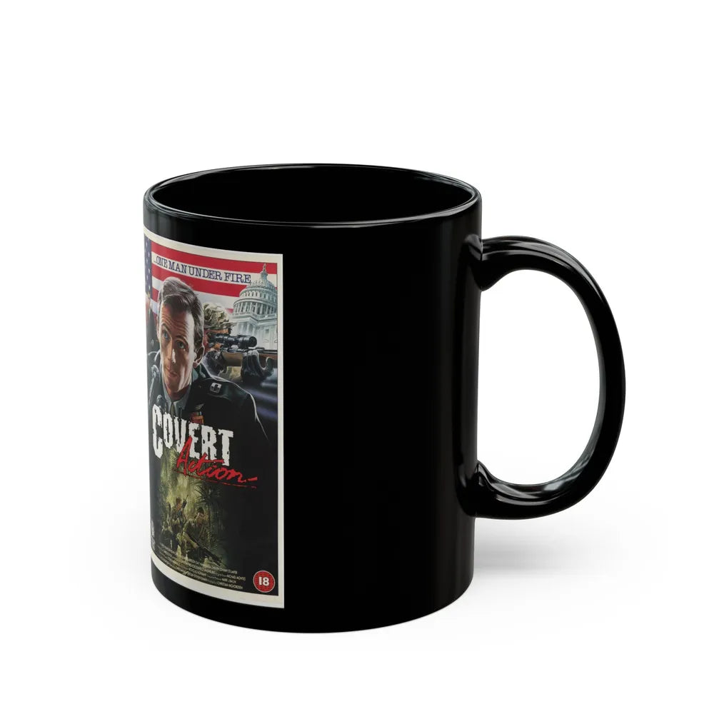 COVERT ACTION (VHS COVER) - Black Coffee Mug-Go Mug Yourself