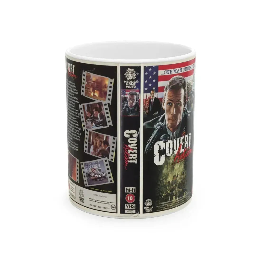 COVERT ACTION (VHS COVER) - White Coffee Mug 11oz - Go Mug Yourself