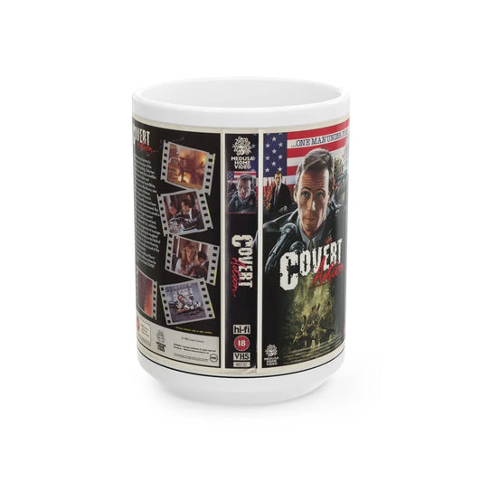 COVERT ACTION (VHS COVER) - White Coffee Mug-15oz-Go Mug Yourself