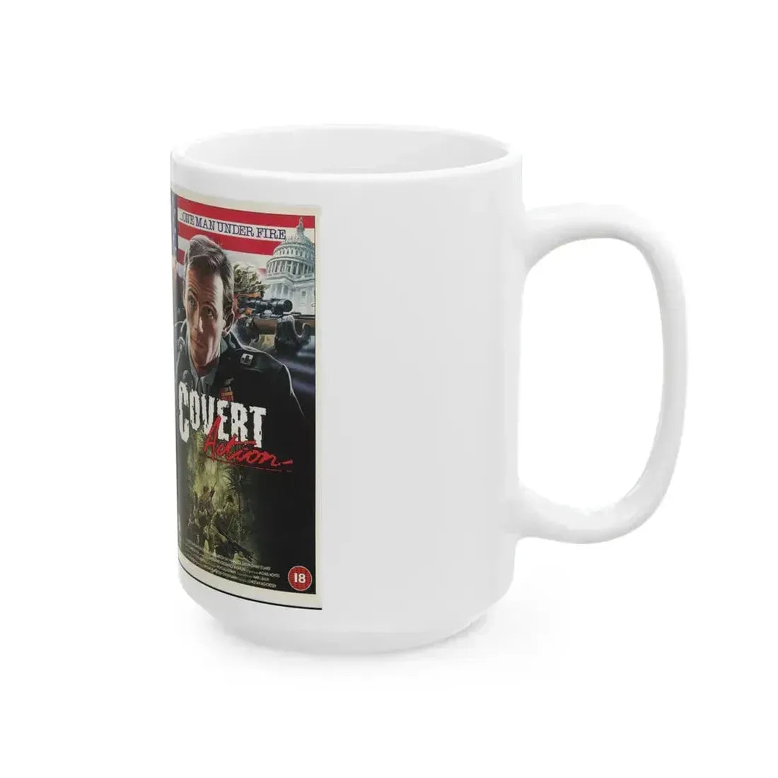 COVERT ACTION (VHS COVER) - White Coffee Mug - Go Mug Yourself