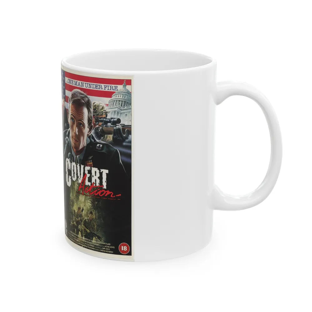 COVERT ACTION (VHS COVER) - White Coffee Mug-Go Mug Yourself