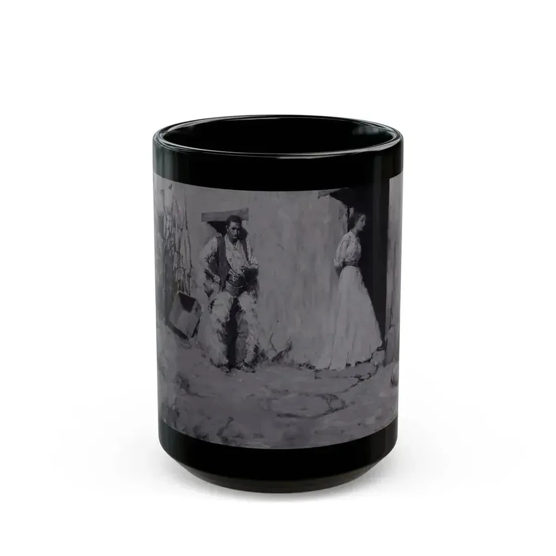 Cowboy Courtship, 1907 - Black Coffee Mug 15oz - Go Mug Yourself