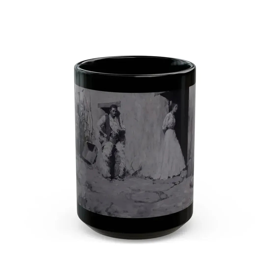 Cowboy Courtship, 1907 - Black Coffee Mug 15oz - Go Mug Yourself