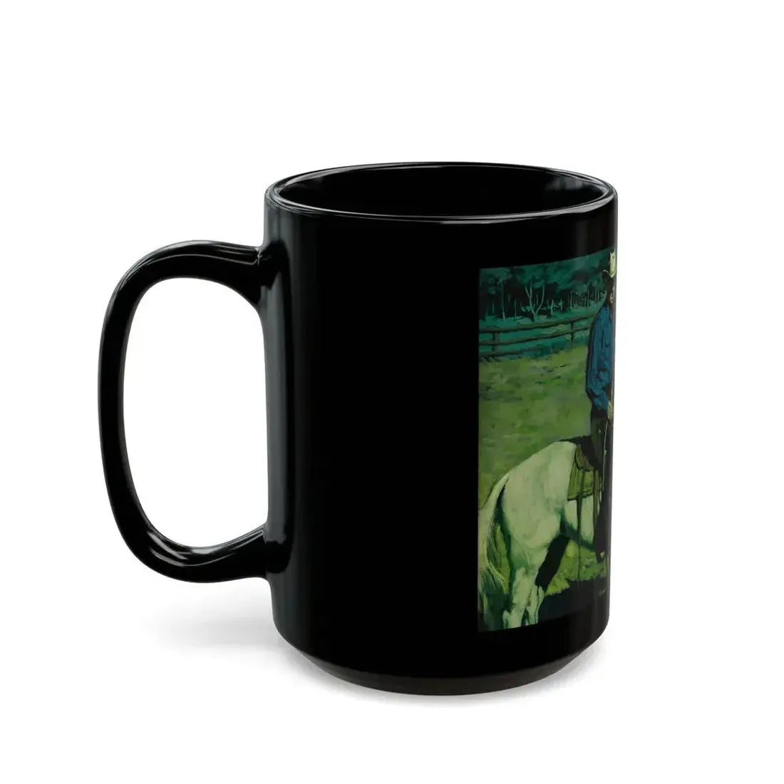 Cowboy, Magazine Illustration, c.1950 - Black Coffee Mug - Go Mug Yourself
