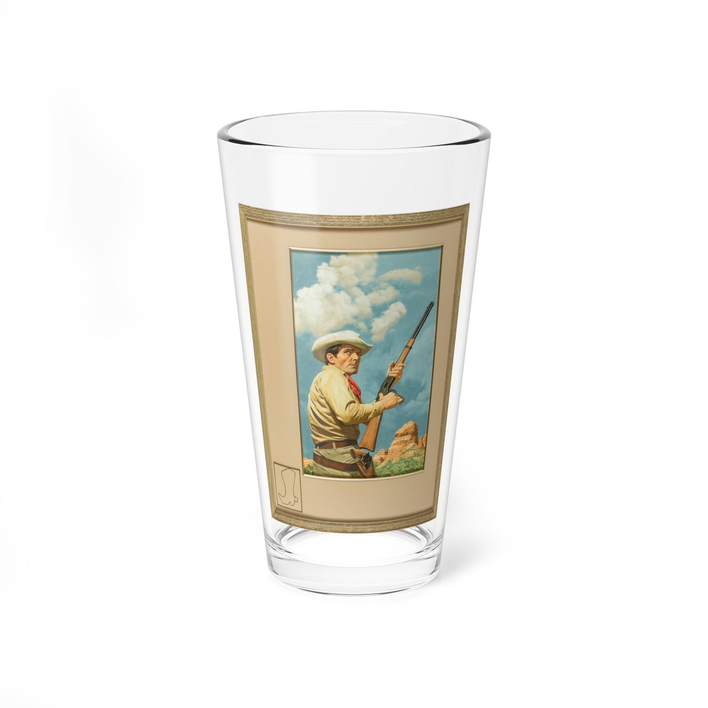 Cowboy Painting - Pint Glass 16oz-16oz-Go Mug Yourself