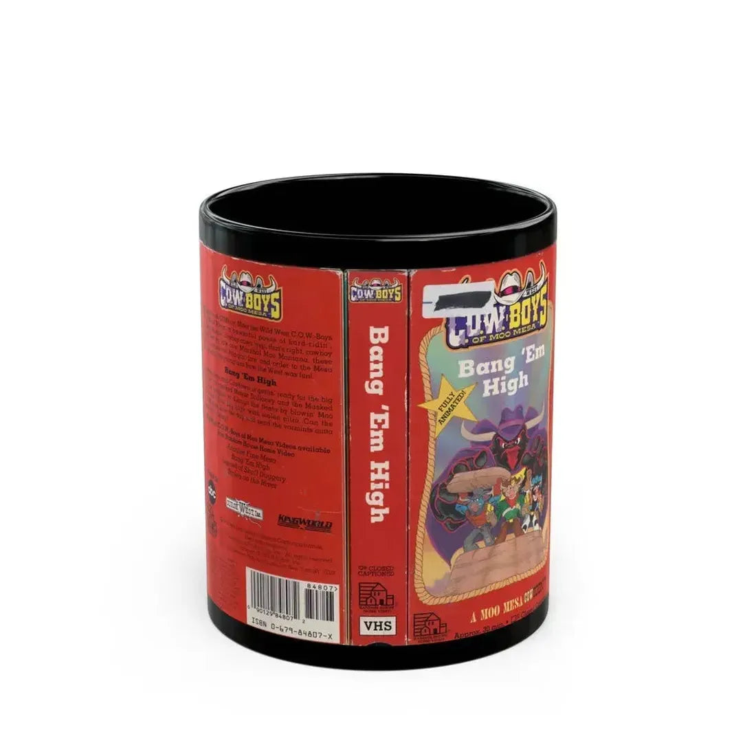 COWBOYS OF MOO MESA BANG EM HIGH (VHS COVER) - Black Coffee Mug 11oz - Go Mug Yourself