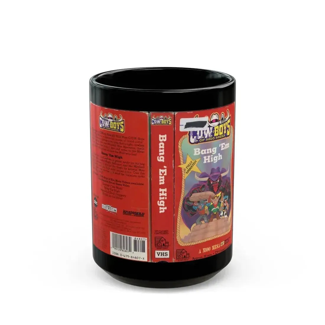 COWBOYS OF MOO MESA BANG EM HIGH (VHS COVER) - Black Coffee Mug 15oz - Go Mug Yourself