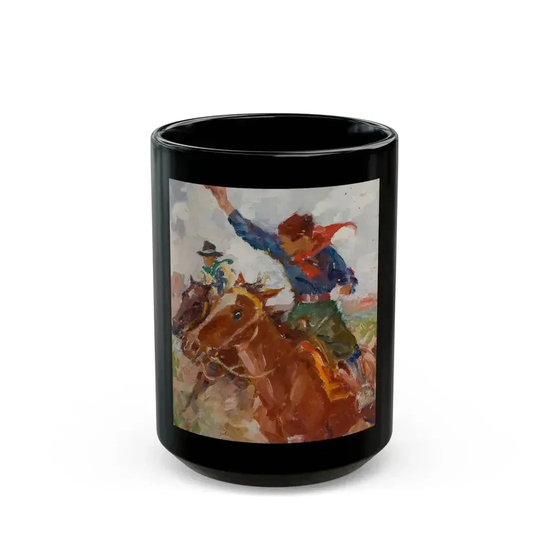 Cowboys on the Plains - Black Coffee Mug 15oz - Go Mug Yourself