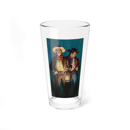 Cowboys with Lantern - Pint Glass 16oz-16oz-Go Mug Yourself