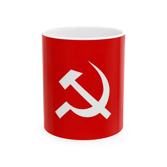 CPI-M-flag (India) White Coffee Mug 11oz - Go Mug Yourself