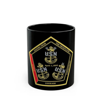 CPO Coin Octagon with 3 chiefs anchors (U.S. Navy) Black Coffee Mug 11oz - Go Mug Yourself