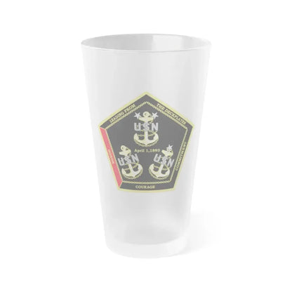 CPO Coin Octagon with 3 chiefs anchors (U.S. Navy) Frosted Pint Glass 16oz Default Title - Go Mug Yourself