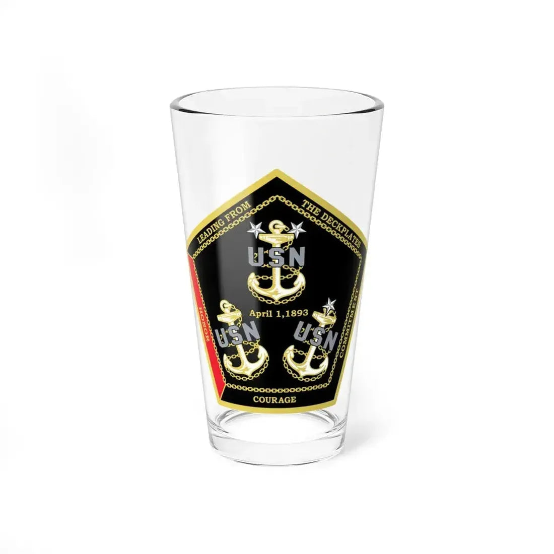 CPO Coin Octagon with 3 chiefs anchors (U.S. Navy) Pint Glass 16oz 16oz - Go Mug Yourself
