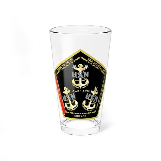 CPO Coin Octagon with 3 chiefs anchors (U.S. Navy) Pint Glass 16oz 16oz - Go Mug Yourself