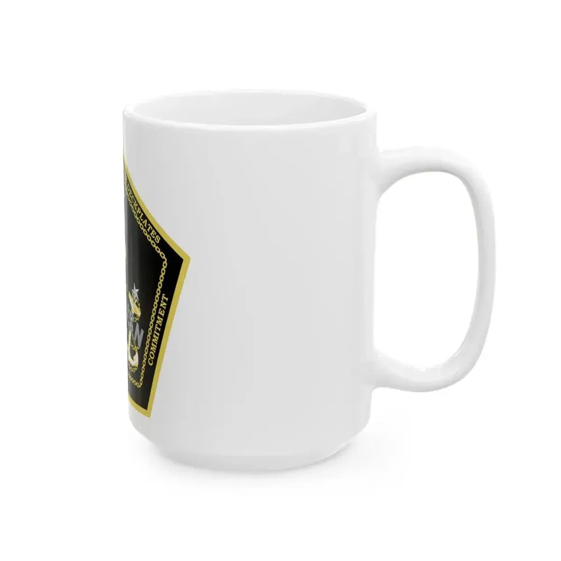 CPO Coin Octagon with 3 chiefs anchors (U.S. Navy) White Coffee Mug - Go Mug Yourself