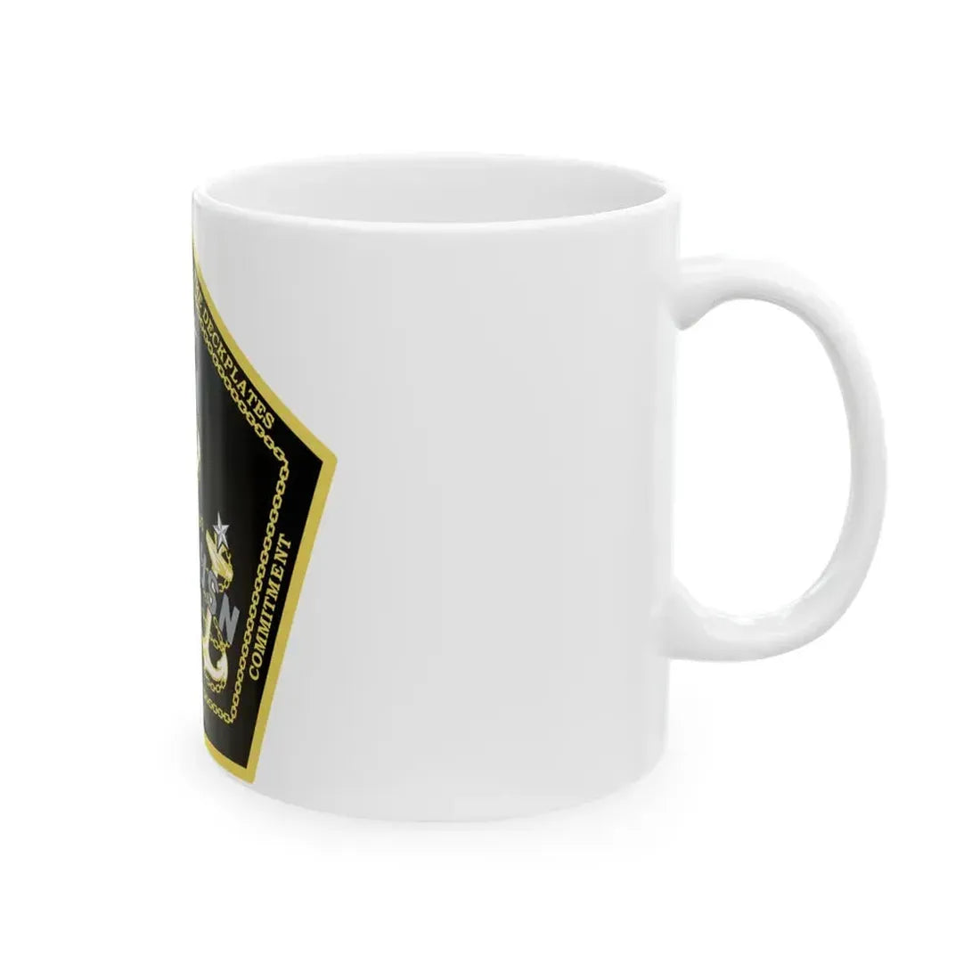 CPO Coin Octagon with 3 chiefs anchors (U.S. Navy) White Coffee Mug - Go Mug Yourself