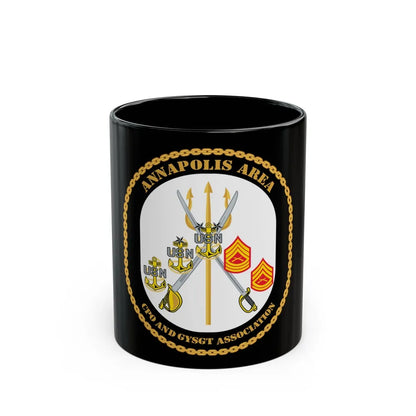 CPO & GySgt Assoc Annapolis Area (U.S. Navy) Black Coffee Mug-11oz-Go Mug Yourself