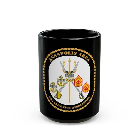 CPO & GySgt Assoc Annapolis Area (U.S. Navy) Black Coffee Mug 15oz - Go Mug Yourself