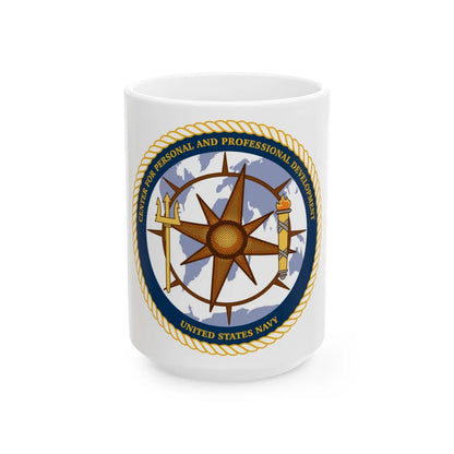 CPPD Center for Personal & Prof Development (U.S. Navy) White Coffee Mug-15oz-Go Mug Yourself