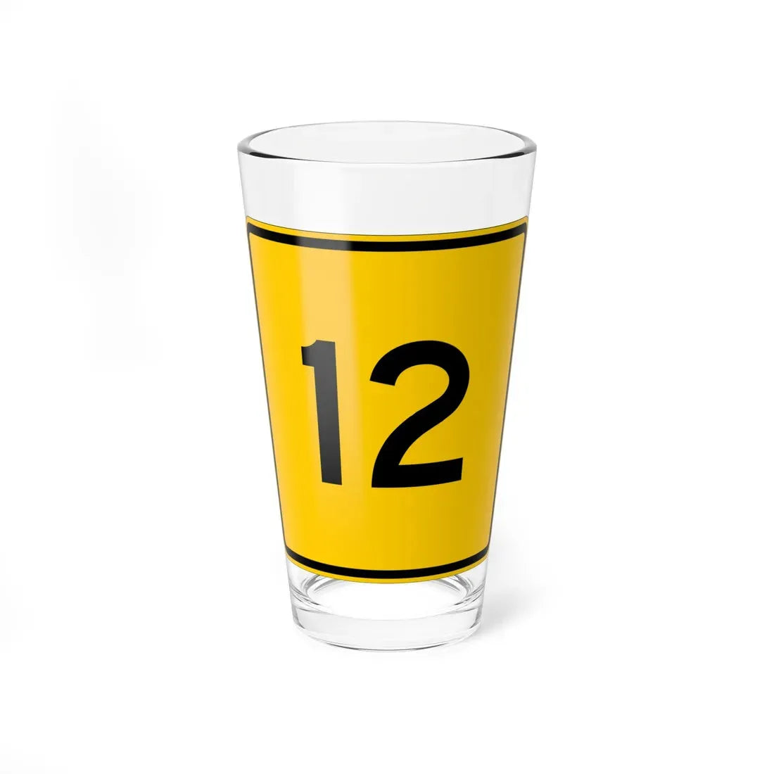 CR 12 jct yellow (Ohio) (Road Sign) Pint Glass 16oz 16oz - Go Mug Yourself