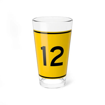CR 12 jct yellow (Ohio) (Road Sign) Pint Glass 16oz 16oz - Go Mug Yourself