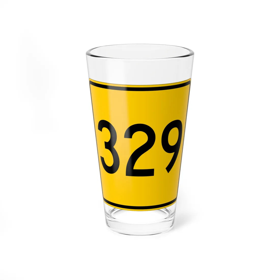 CR 329 jct yellow (Ohio) (Road Sign) Pint Glass 16oz 16oz - Go Mug Yourself