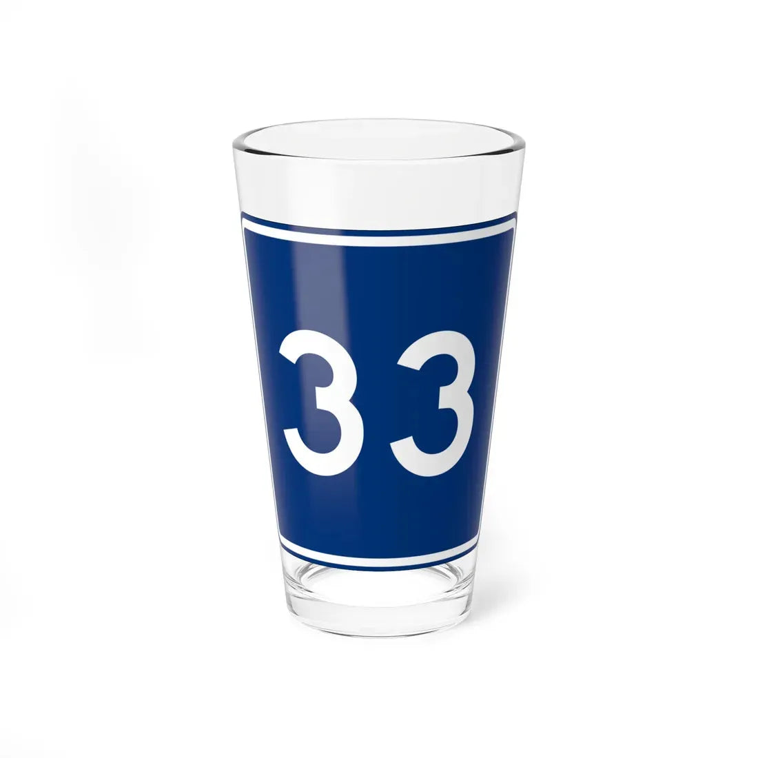 CR 33 jct blue (Ohio) (Road Sign) Pint Glass 16oz 16oz - Go Mug Yourself
