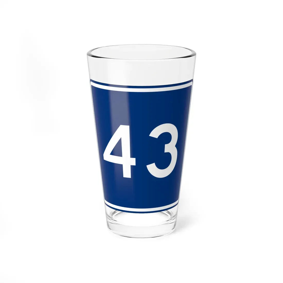 CR 43 jct blue (Ohio) (Road Sign) Pint Glass 16oz 16oz - Go Mug Yourself
