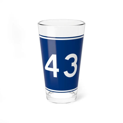 CR 43 jct blue (Ohio) (Road Sign) Pint Glass 16oz 16oz - Go Mug Yourself