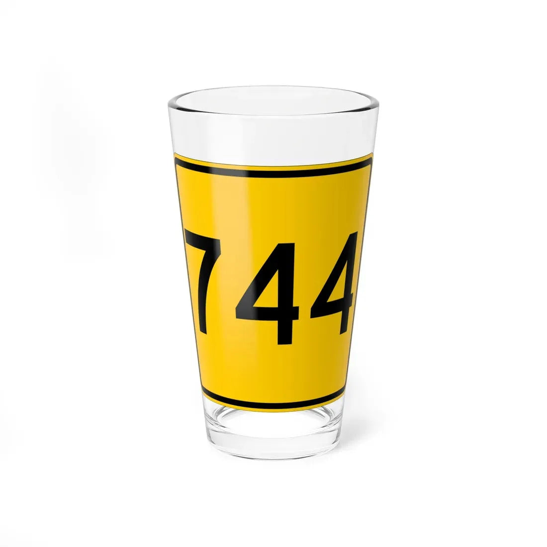 CR 744 jct yellow (Ohio) (Road Sign) Pint Glass 16oz 16oz - Go Mug Yourself