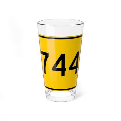 CR 744 jct yellow (Ohio) (Road Sign) Pint Glass 16oz 16oz - Go Mug Yourself