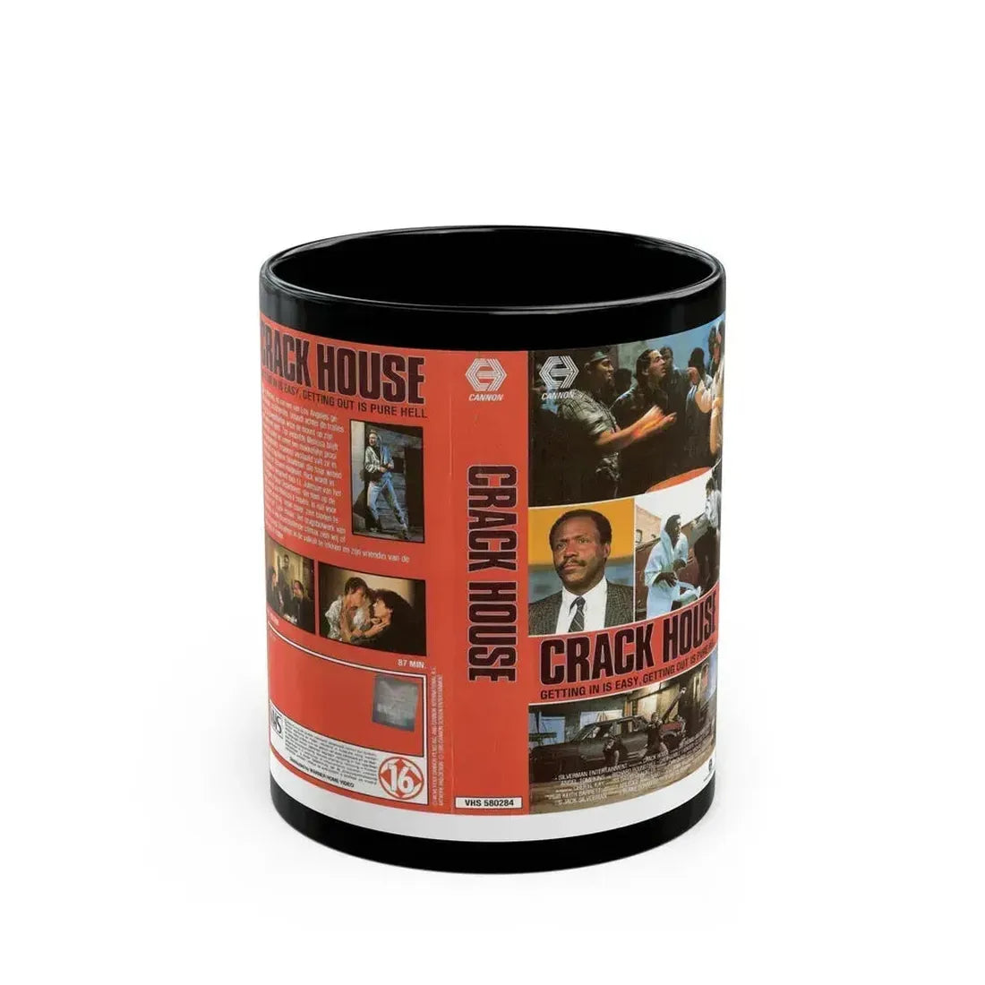 CRACK HOUSE (VHS COVER) - Black Coffee Mug 11oz - Go Mug Yourself