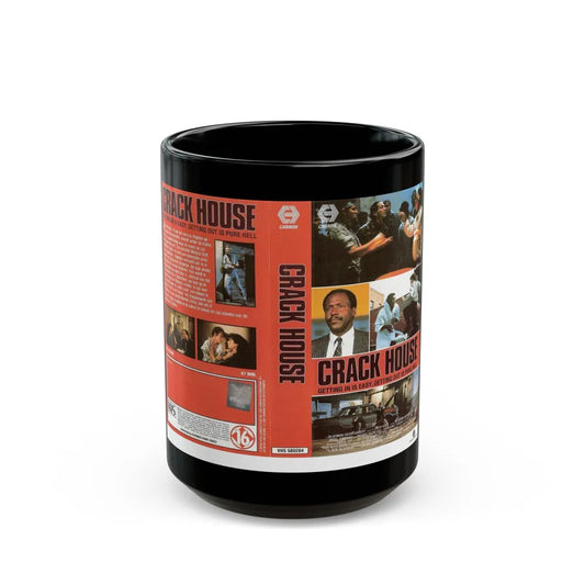 CRACK HOUSE (VHS COVER) - Black Coffee Mug-15oz-Go Mug Yourself