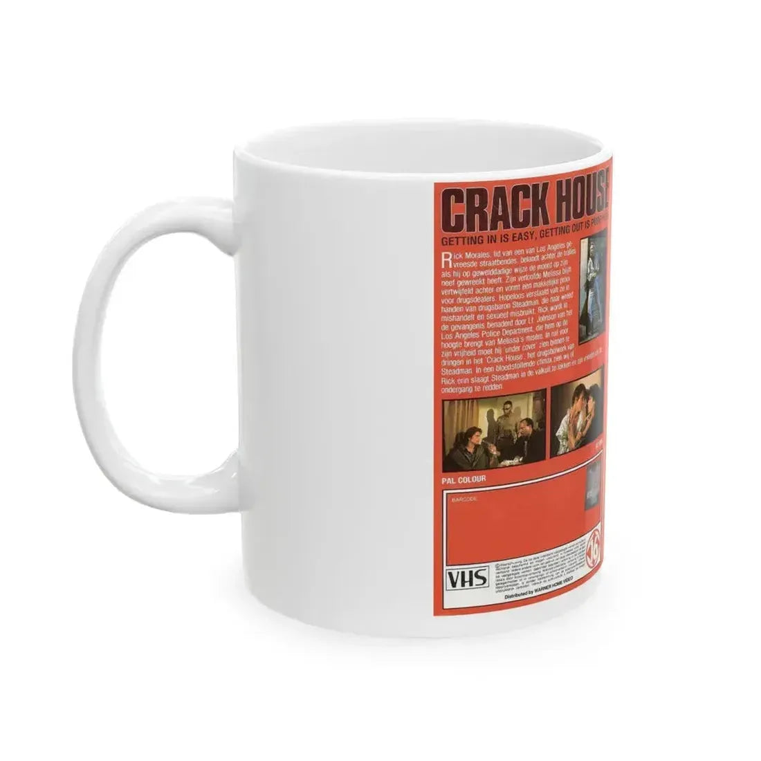 CRACK HOUSE (VHS COVER) - White Coffee Mug - Go Mug Yourself