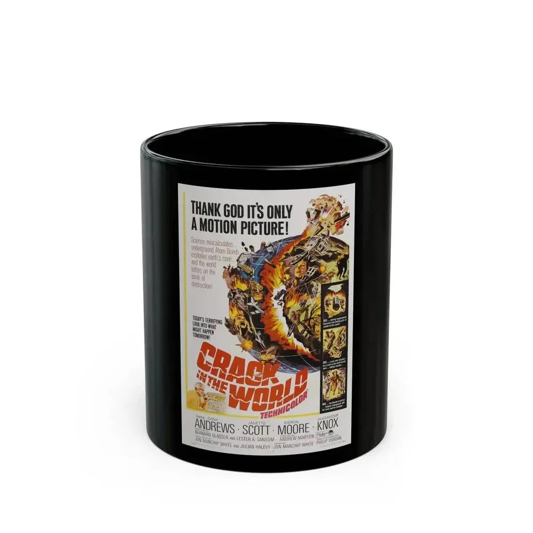 CRACK IN THE WORLD 1960 Movie Poster - Black Coffee Mug 11oz - Go Mug Yourself