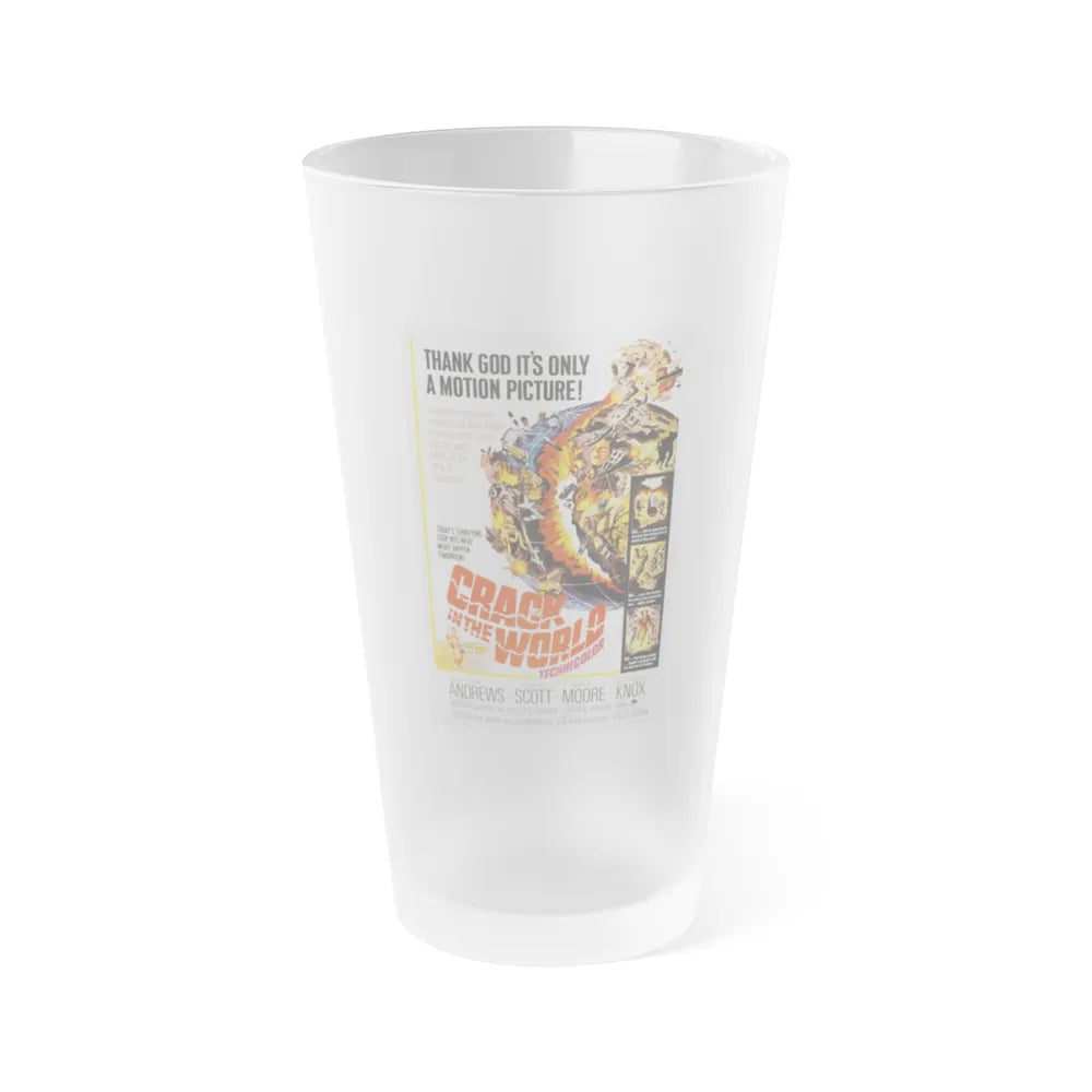 CRACK IN THE WORLD 1960 Movie Poster - Frosted Pint Glass 16oz-16oz-Frosted-Go Mug Yourself