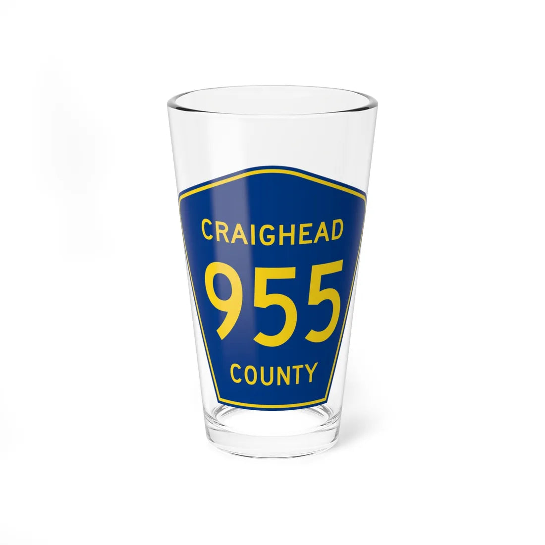 Craighead County Route 955 AR (Arkansas) (Road Sign) Pint Glass 16oz 16oz - Go Mug Yourself