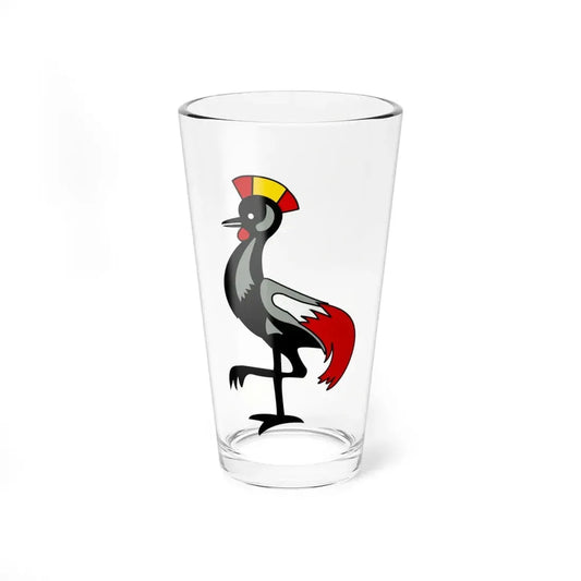 Crane within Flag of Uganda (Uganda) Pint Glass 16oz 16oz - Go Mug Yourself